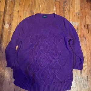 Lands' End Vibrant Purple Sweater 2X